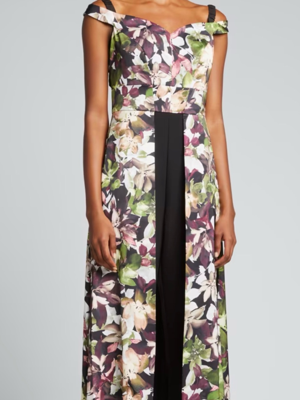 Kay Unger Malia Floral Off-Shoulder walk thru jumpsuit  -10